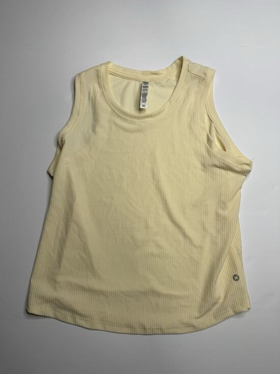 RBX Tops - RBX Womens L Cream Ivory Ribbed Tank Top Sleeveless Stretch Athletic Workout Gym